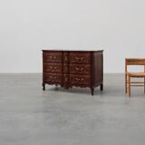 French 18th Century hand crafted oak chest of drawers in Louis XV style