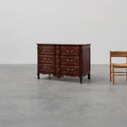 French 18th Century hand crafted oak chest of drawers in Louis XV style