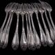 12 silver plated cake forks with case