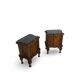 art deco walnut serpentine nightstands, 1920s