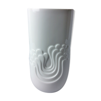 Vase blanc Thomas porcelaine vintage 1970