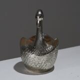 Silver metal swan