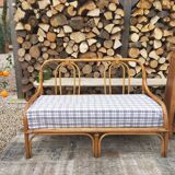 Vintage wicker bench
