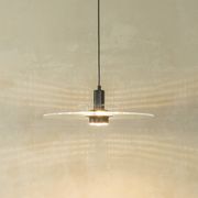 Space Age ceiling lamp by Ikea from the 1980s with two plexiglass plates and canopy made of black injection-moulded plastic.