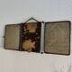 Vintage 1930s triptych barber mirror in ivory faux leather Art Deco - 27 x