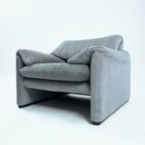 Chaise Maralunga avec repose-pieds par Vico Magistretti pour Cassina, années 1970