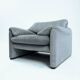 Chaise Maralunga avec repose-pieds par Vico Magistretti pour Cassina, années 1970