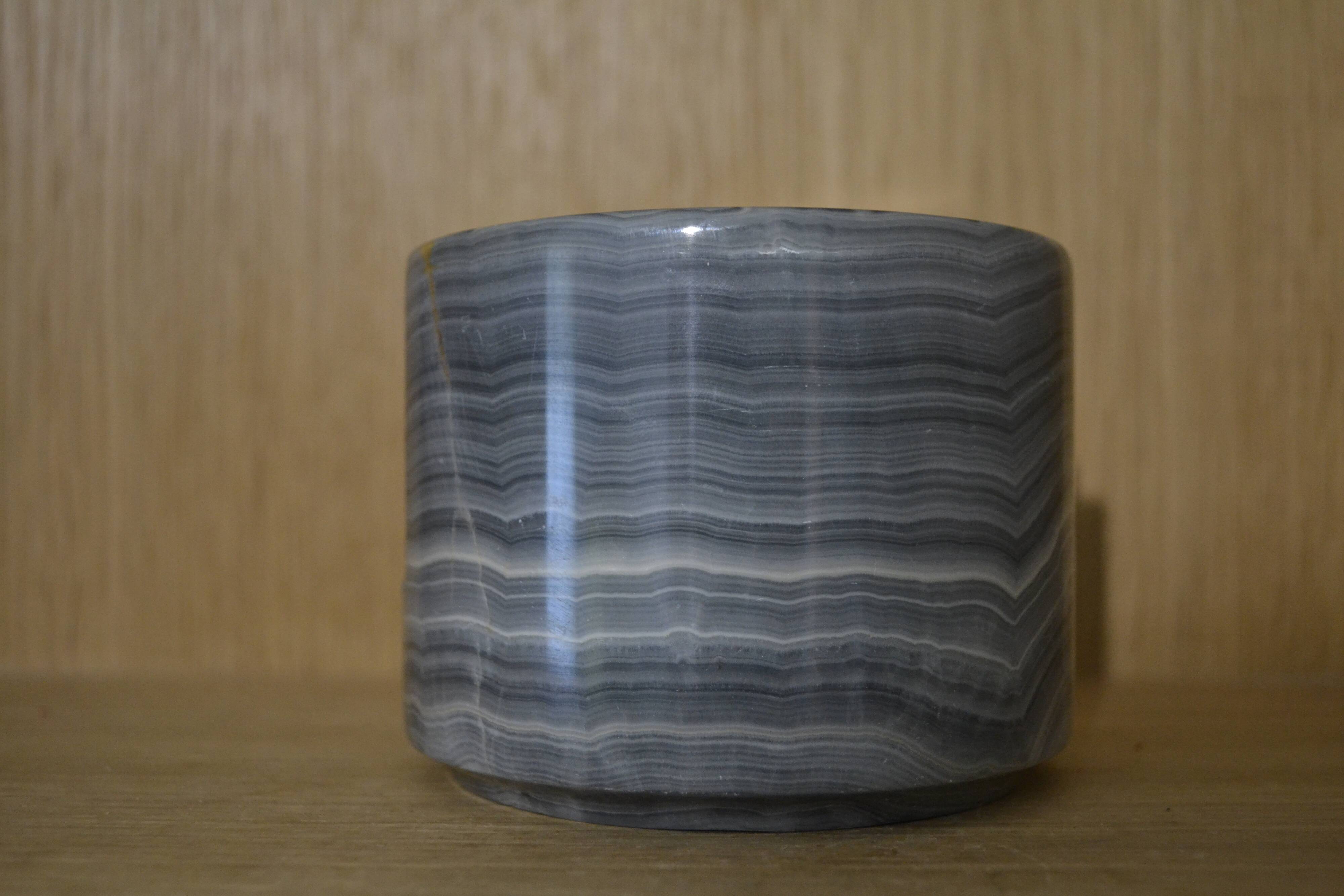 Gray marble coaster set