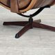 1960s, Scandinavian swivel armchair, brown furniture leather.
