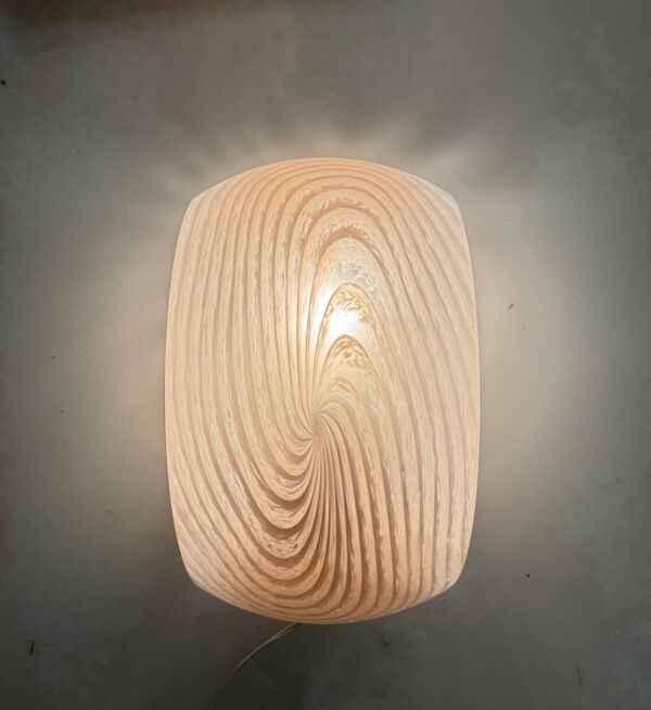 Lot de 3 appliques en verre de Murano rose des années 1970