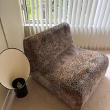 Leopard velvet armchair