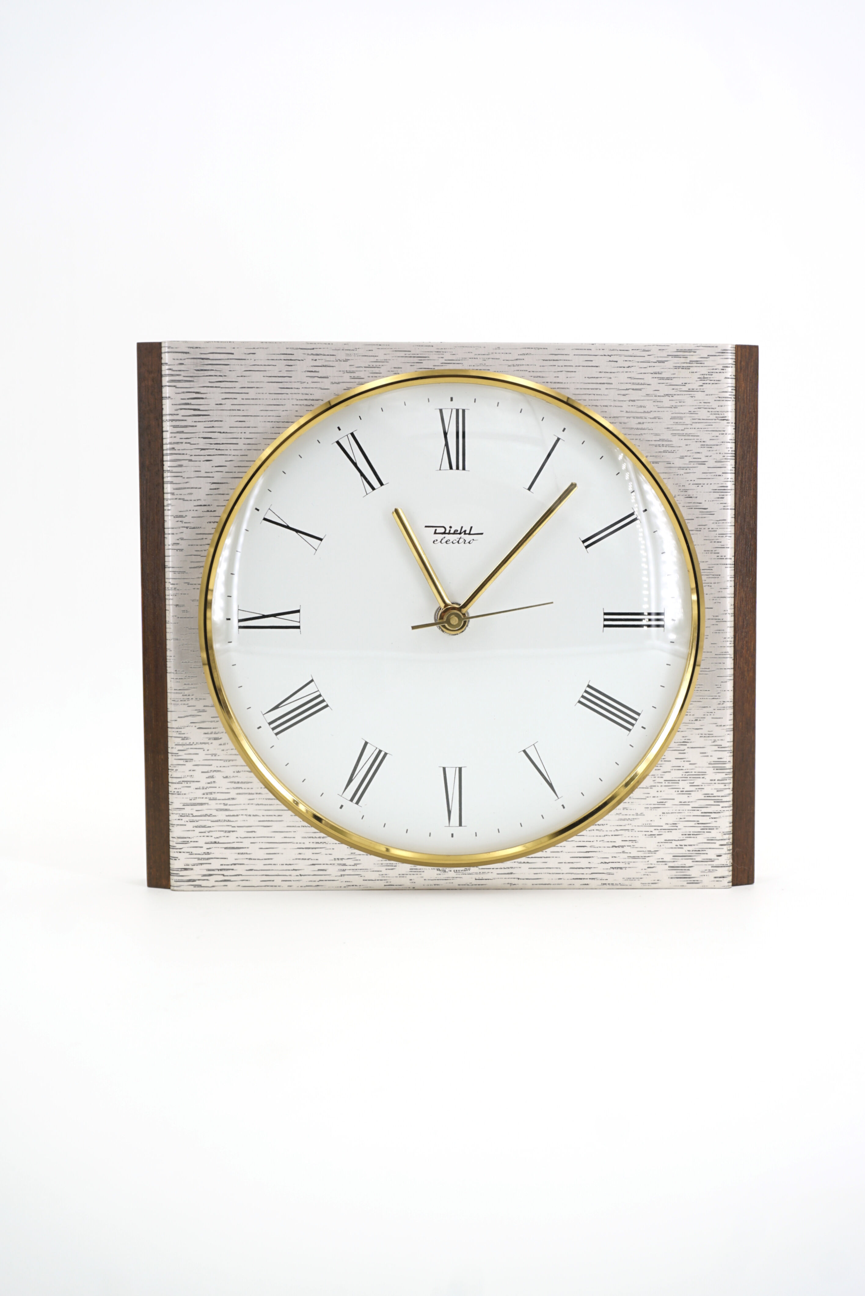 Diehl metal and wood wall clock
