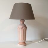Pink ceramic lamp patinated way