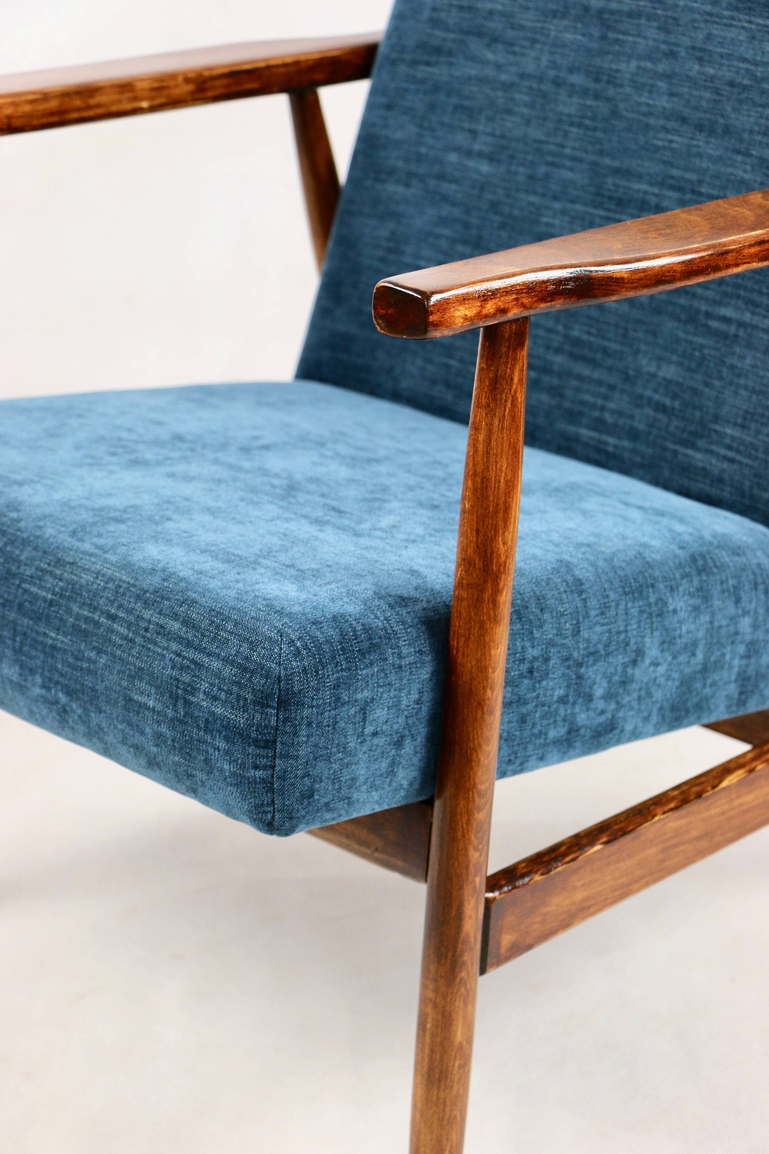 Fauteuil vintage, années 70 bleu - marine comme Lis