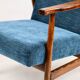 Fauteuil vintage, années 70 bleu - marine comme Lis