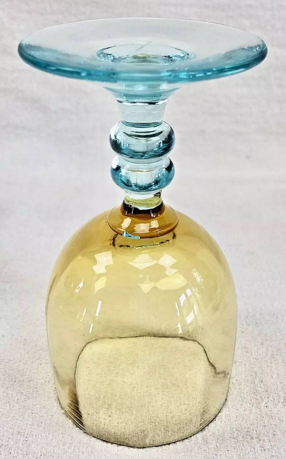 6 old two-tone George Sand wine glasses