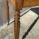 19th-century desk table in light walnut with one drawer.