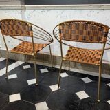 Series of 6 garden armchairs and patio Scoubidou', Italian Vintage Design 1950s
