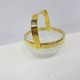 Transparent crystal basket with a gold-plated metal handle, Walther Glas, G