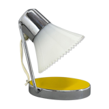 Milk glass & chrome adjustable table lamp 1960