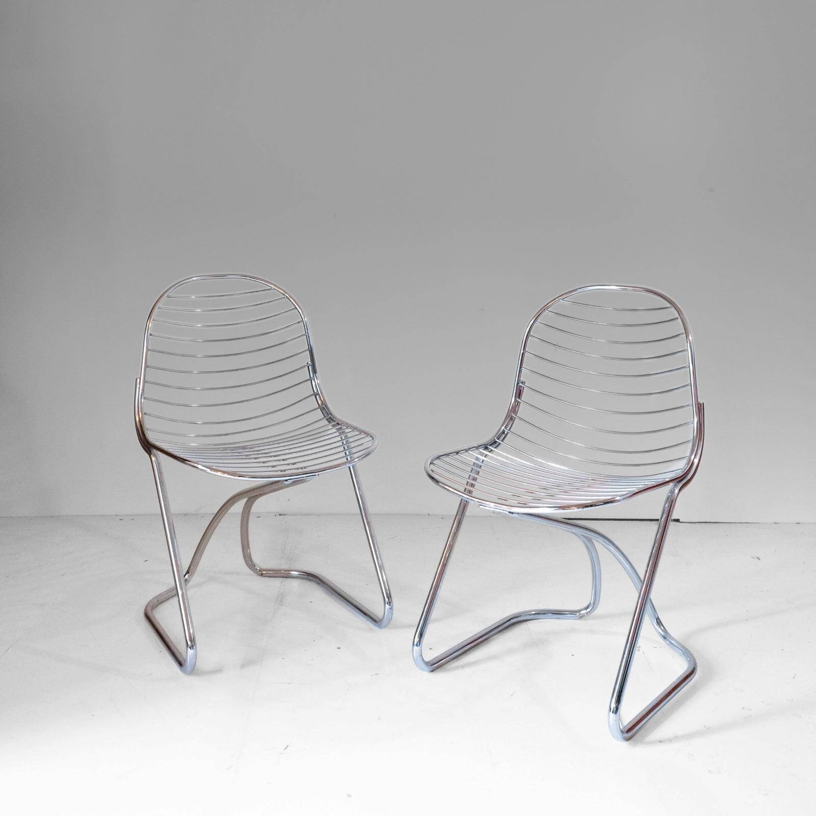 Pair of "Flynn" cantilever dining chairs by Gastone Rinaldi for RIMA, 1970s