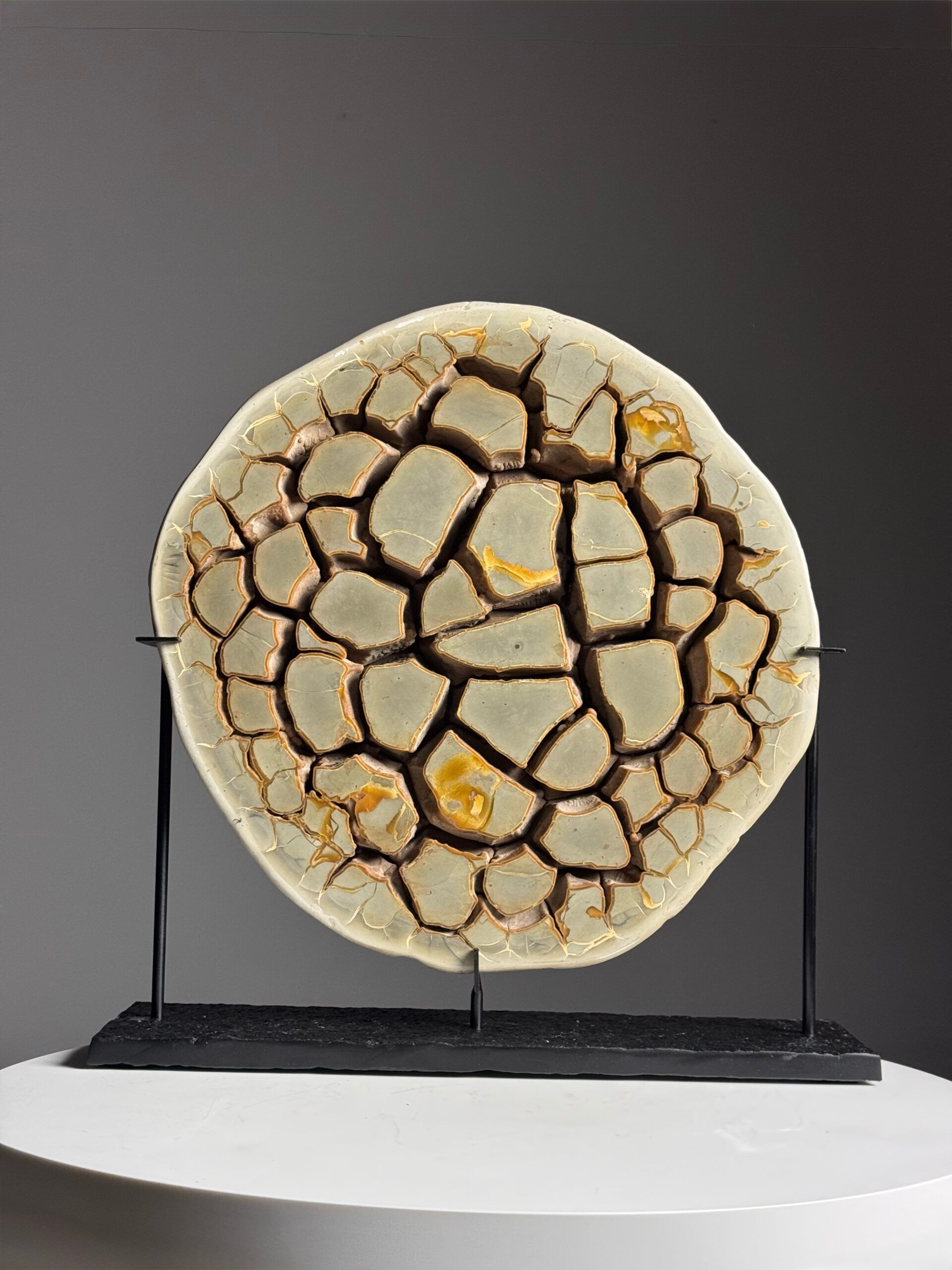 Septaria nodule on custom stand