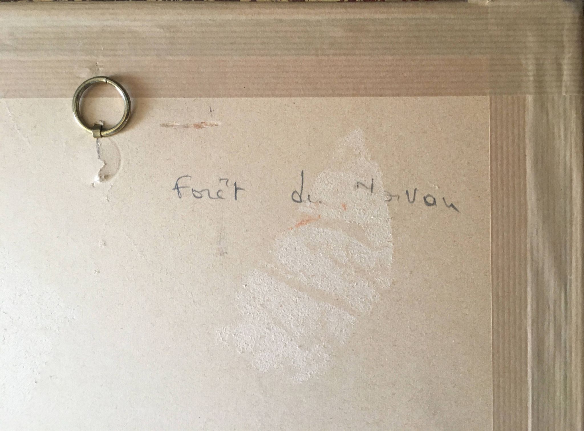 Tableau aquarelle du début du XX° "Forêt du Morvan"