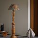 Mid-century sculptural Scandinavian floor lamp in solid pine, 1970.