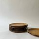 Set of glazed ceramic dessert plates