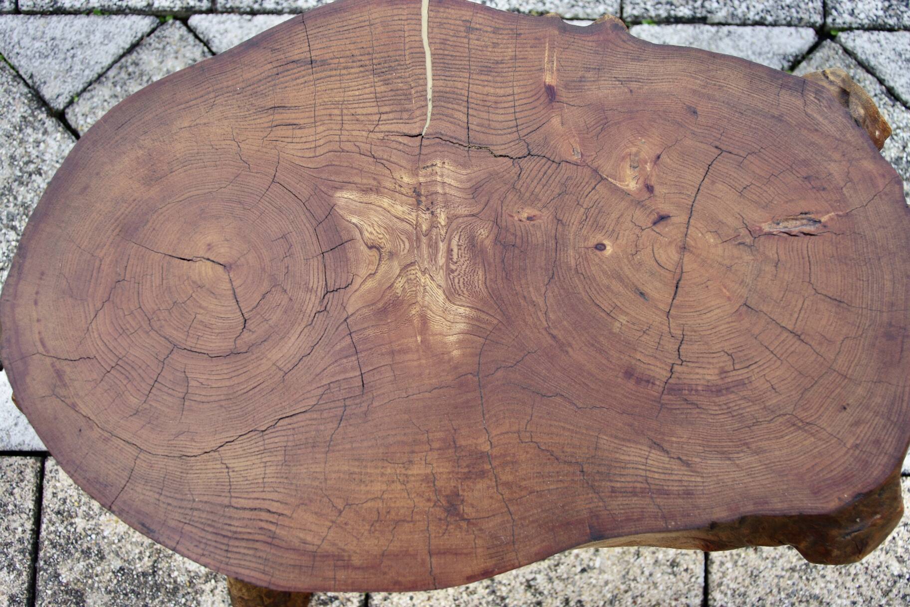 Vintage brutalist side table in solid wood 1960