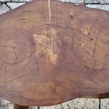 Vintage brutalist side table in solid wood 1960
