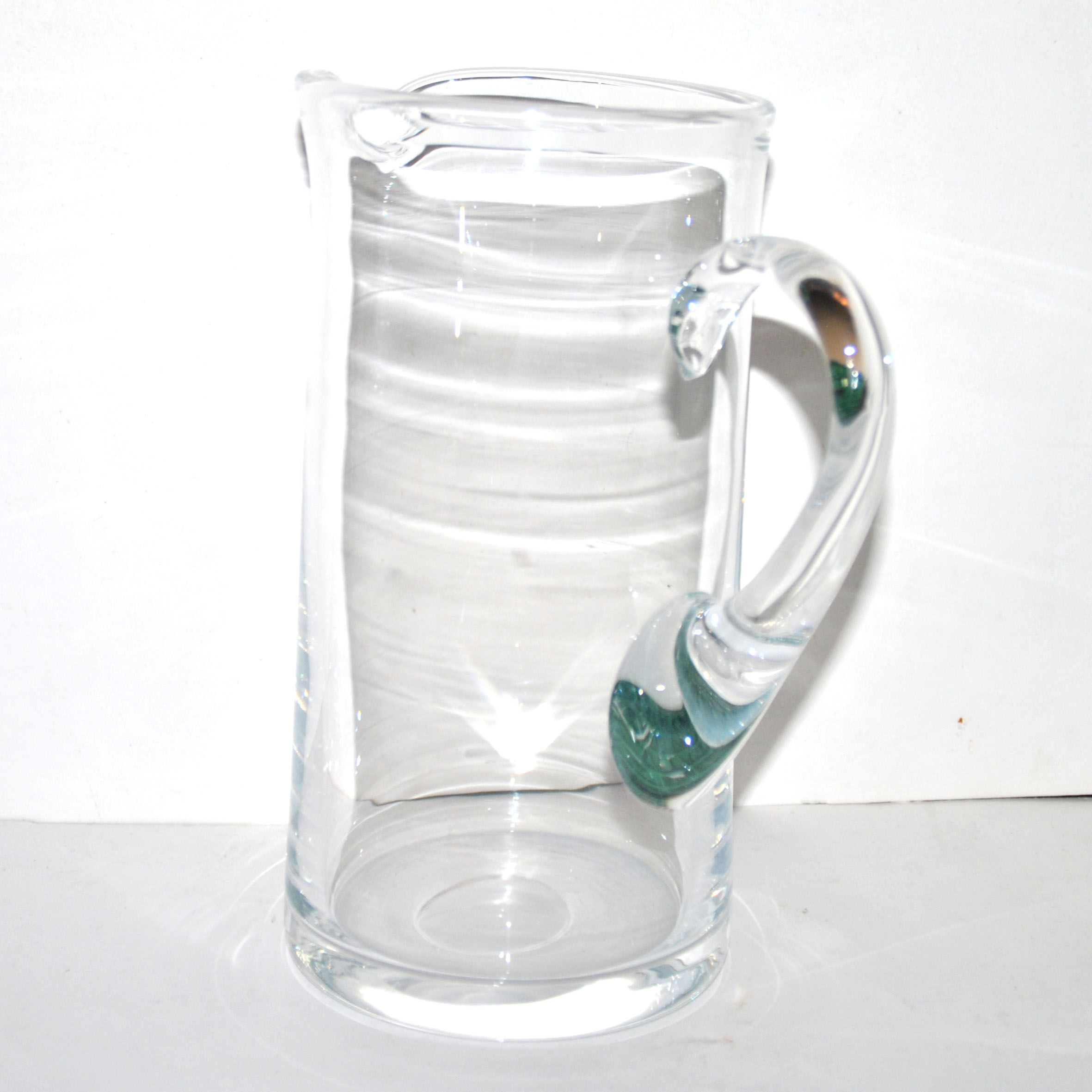 Vintage blown glass water pitcher Broc pitcher