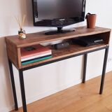Oak and metal console