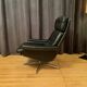 Leather swivel armchair, Denmark, 1960s
