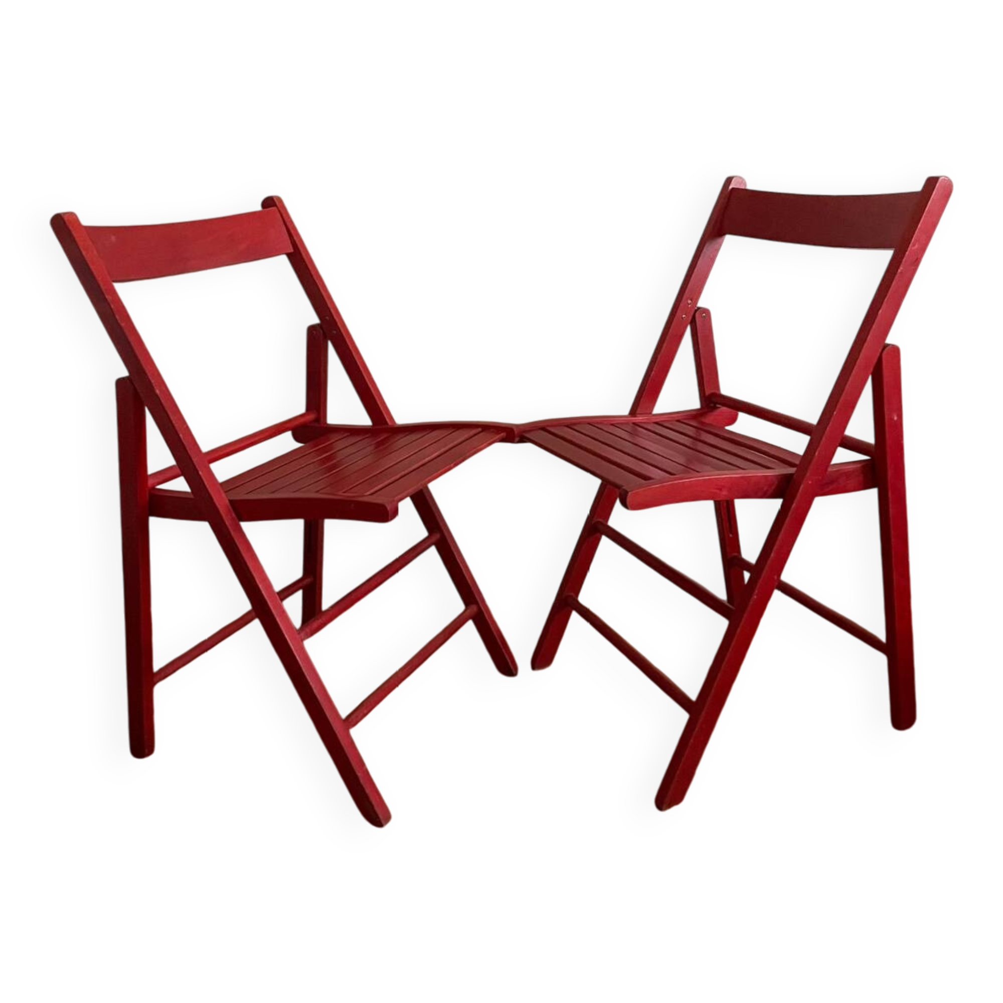 2 Vintage Wooden Folding Chairs