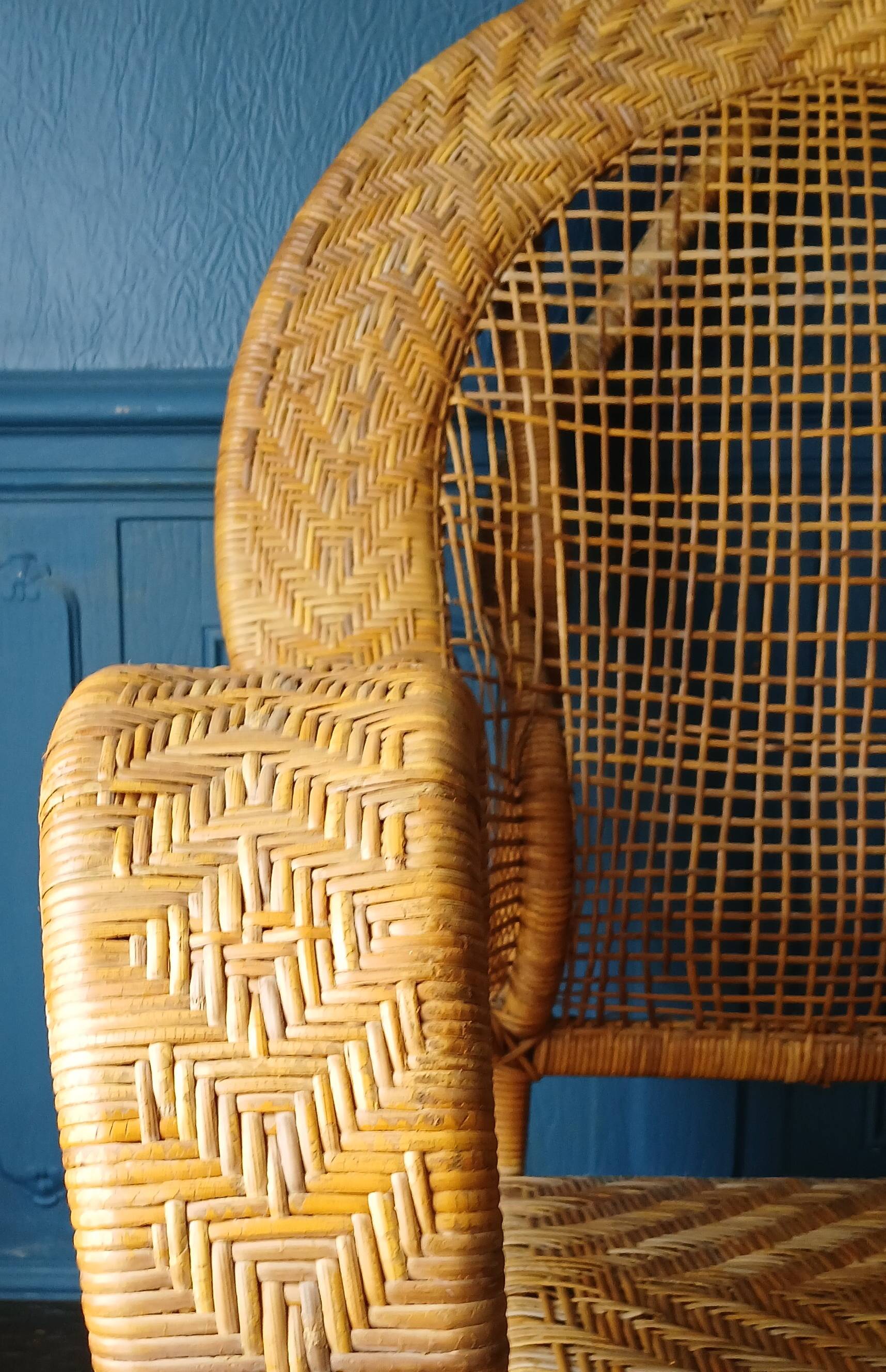 Rattan armchair in the style of Kay Fisker for R. Wengler. Danish work from the 1960s.
