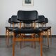 Series of 6 vintage chairs Stella imitation leather and wood