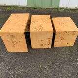 Set of 3 Rare Art Deco Burl Nesting Tables