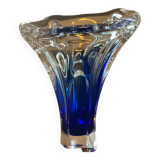Two-tone glass paste vase from the 70s