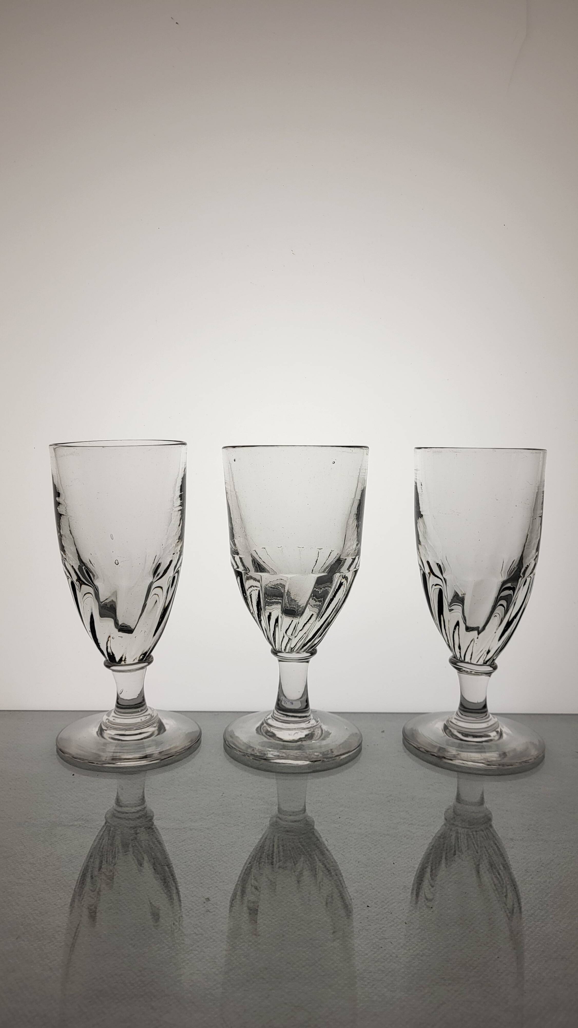 6 19th century wine/absinthe glasses
