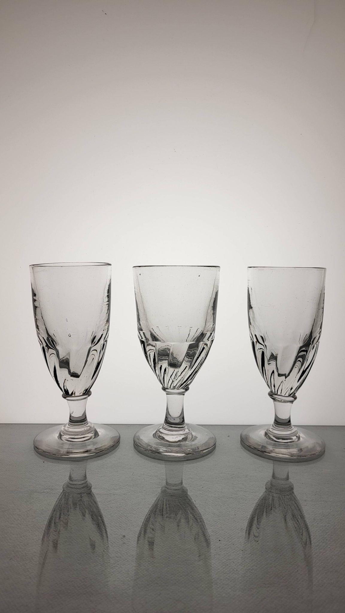 6 19th century wine/absinthe glasses