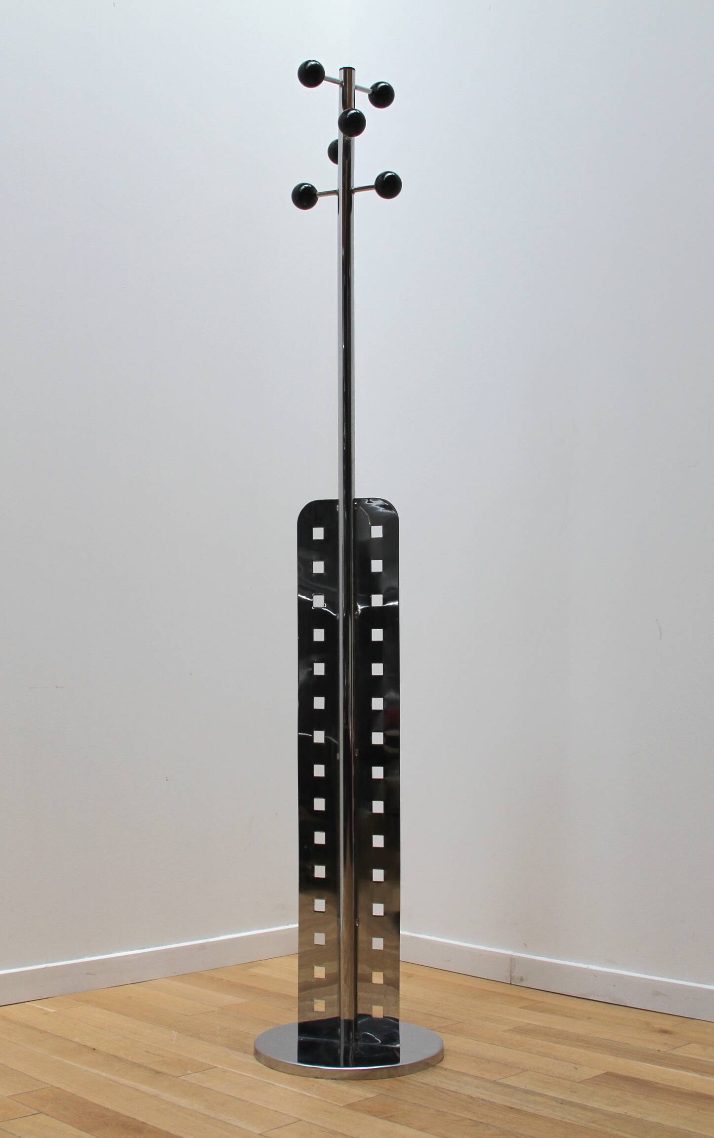 Designer stainless steel coat rack