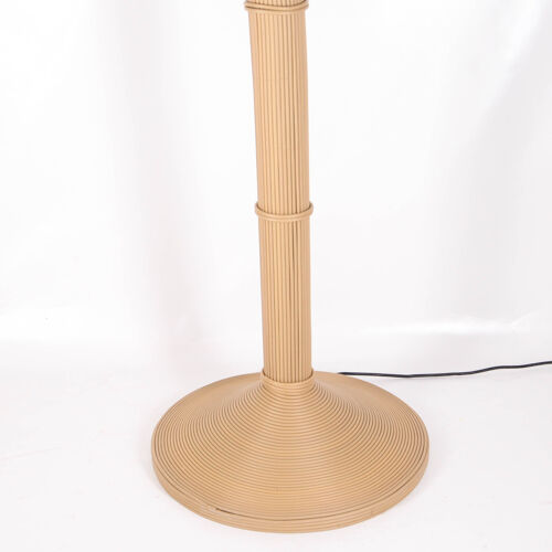 Synthetic rattan coconut floor lamp for outdoor use