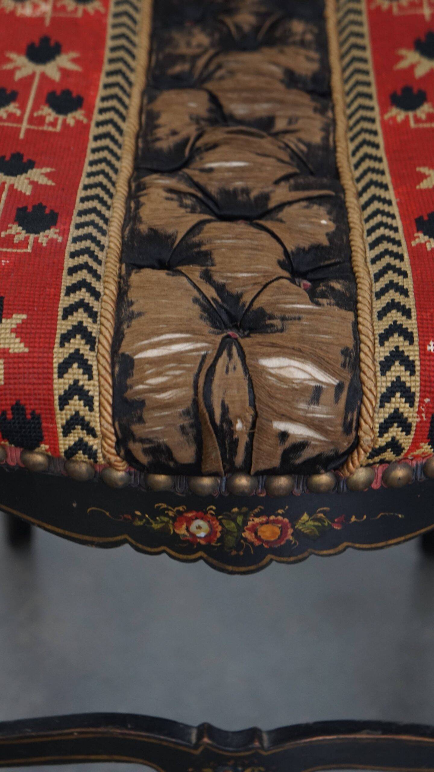 Set of 4 antique French Napoleon III chairs inlaid with mother-of-pearl