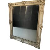 Large patinated wooden wall mirror Restoration 19th century