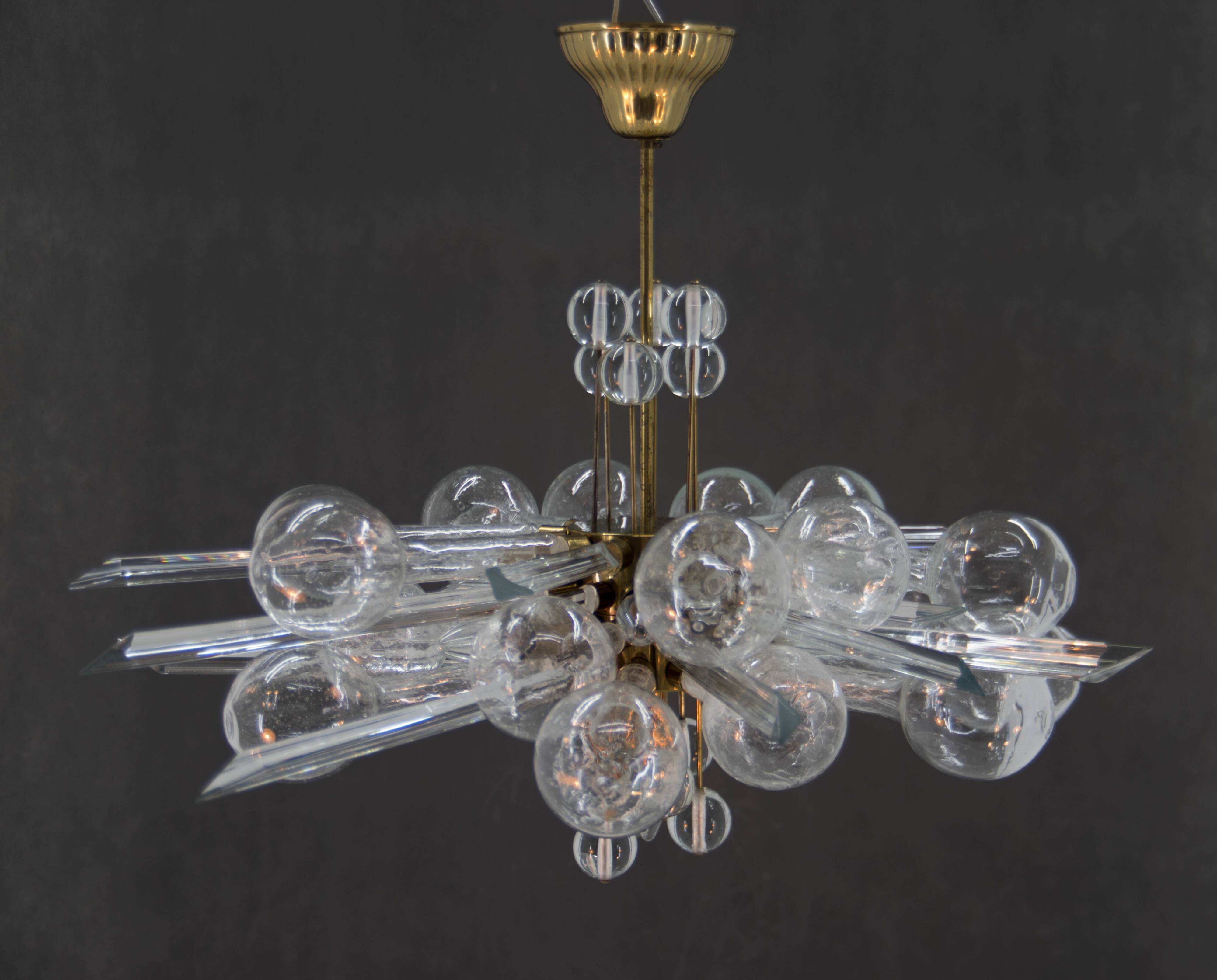 Extraordinary Art and Design Chandelier by Rene Roubicek, 1960s
