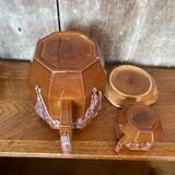 Antique gf art deco teapot flamed ceramic brown vintage