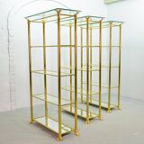 Ramiro Tarazona 24 Carat Goldplated Display Cabinet w. Glass Shelves 1980s