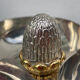Silver-plated metal compartmentalized serving dish with acorn