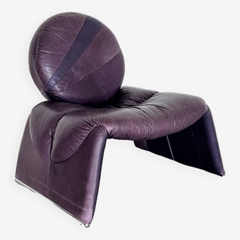 Fauteuil Lounge P35 Vittorio Introini en Violet pour Saporiti, 1980s